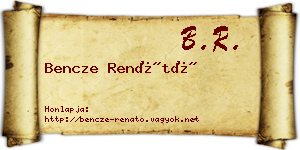 Bencze Renátó névjegykártya