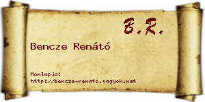 Bencze Renátó névjegykártya