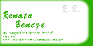 renato bencze business card