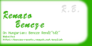 renato bencze business card